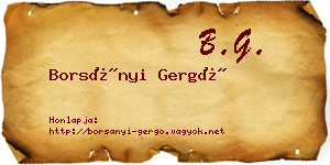 Borsányi Gergő névjegykártya